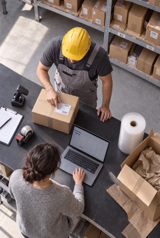 Packing orders in a warehouse