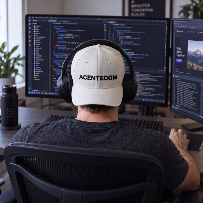 Developer working on a laptop